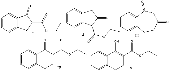 Predict the product(s) for the following reaction.     A) .I B) .II C) .III D) .IV E) V