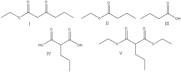 Predict the product(s) for the following reaction.     A) .I B) .II C) .III D) .IV E) none of these