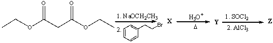 Provide the structures of the intermediates and the final product in the following reaction sequence.  