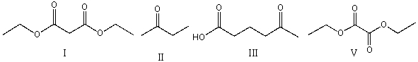 Which one of the following compounds can be prepared using the Michael reaction?   A) I B) II C) III D) IV E) none of these
