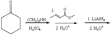 Predict the product for the following reaction sequence.  