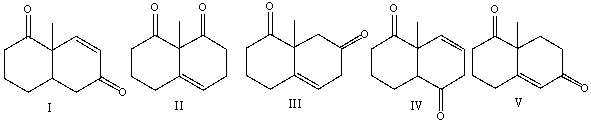 Predict the product for the following reaction.     A) I B) II C) III D) IV E) V