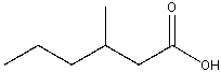 What is the IUPAC name for the following compound?   A) .2-methylpentanoic acid B) 3-methylpentanoic acid C) 2-methylhexanoic acid D) 3-methylhexanoic acid E) None of these