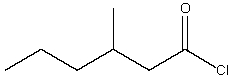  What is the IUPAC name for the following compound?   A) . \gamma -methylvaleryl chloride B) 2-methylpentanoyl chloride C) 3-methylhexanoyl chloride D) 3-methylpentanoyl chloride E) none of these 
