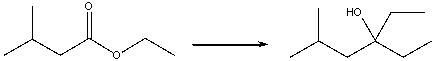 Using ethyl-3-methylybutanoate as your only source of carbon and using any other reagents necessary,propose a stepwise synthesis for the following conversion.  