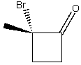 What is the IUPAC name for the following compound?   A) (S) -2-methyl-2-bromobutanone B) (S) -2-bromo-2-methylcyclobutanone C) (R) -2-bromo-2-methylcyclobutanone D) (S) -1-bromo-1-methyl-2-cyclobutanone E) (R) -1-bromo-1-methyl-2-cyclobutanone