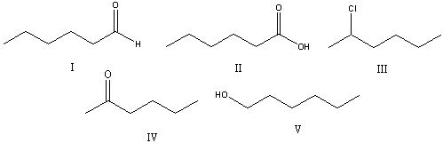 Predict the product for the following reaction.     A) I B) II C) III D) IV E) V