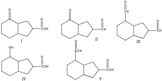 Predict the product for the following reaction.     A) I B) II C) III D) IV E) V
