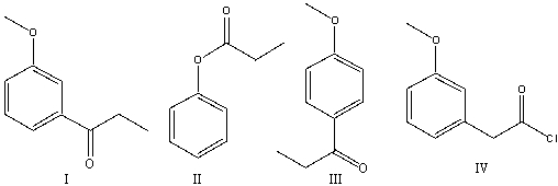 Predict the major product for the following reaction     A) I B) II C) III D) IV E) none of these