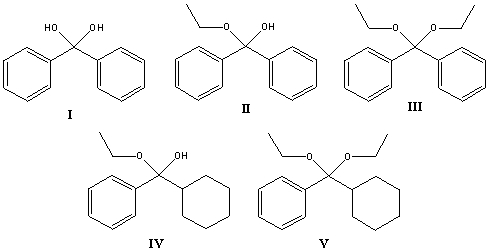 Predict the product for the following reaction.     A) I B) II C) III D) IV E) V