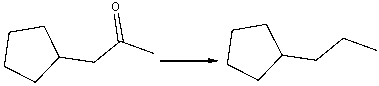 Which reagent(s) could NOT be used to carry out the following transformation?   A) Zn(Hg) ,HCl B) LiAlH<sub>4</sub>,ether C) HSCH<sub>2</sub>CH<sub>2</sub>SH,BF<sub>3</sub>;then Raney Ni (H<sub>2</sub>)  D) NH<sub>2</sub>NH<sub>2</sub>/KOH/heat