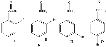 Predict the major product for the following reaction.     A) I B) II C) III D) IV E) I & IV