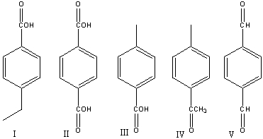 Provide the product for the following reaction?     A) I B) II C) III D) IV E) V