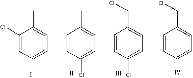 Provide the structure of the major product(s) for the following reaction.     A) I B) II C) III D) IV E) Both I and II