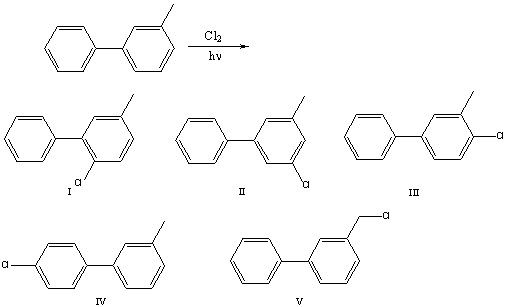 Provide the structure of the major product(s) for the following reaction.   A) I B) II C) III D) IV E) V