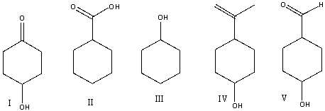 Which one of the following compounds is consistent with the following IR spectrum?   SDBS: National Institute of Advanced Industrial Science and Technology   A) I B) II C) III D) IV E) V