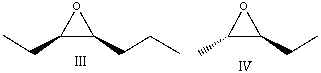 Predict the product for the following reaction.(E) -2-pentene + mCPBA       A) I B) II C) III D) IV