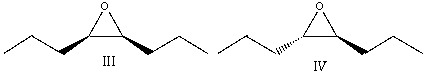 Predict the product for the following reaction.(Z) -3-hexene + mCPBA       A) I B) II C) III D) IV