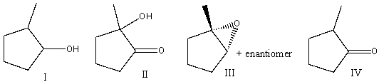 Predict the product for the following reaction.     A) I B) II C) III D) IV