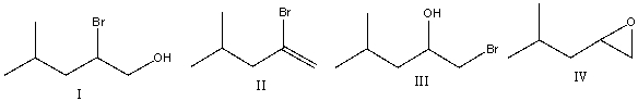 Predict the product for the following reaction.     A) I B) II C) III D) IV