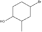 What is the IUPAC name for the following compound?   A) 2-methyl-5-bromocyclohexanol B) 3-bromo-2-methylcyclohexanol C) 1-bromo-4-methylcyclohexanol D) 4-bromo-6-methylcyclohexanol E) 4-bromo-2-methylcyclohexanol