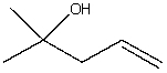 What is the IUPAC name for the following compound?   A) 4-penten-2-methyl-2-ol B) 4-methyl-1-penten-2-ol C) 2-methyl-4-penten-2-ol D) 4-methyl-1-penten-4-ol E) 4-hydroxy-4-methyl-1-pentene