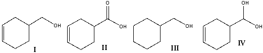 Predict the product for the following reaction.     A) I B) II C) III D) IV