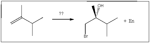  Provide the reagent(s) required to complete the following transformation:   A) HBr B) Br<sub>2</sub>/H<sub>2</sub>O C) Br<sub>2</sub> D) HBr/ROOR E) h \nu  /NBS 