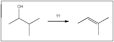 Provide the reagent(s) required to complete the following transformation:   A) NaOH B) heat/H<sub>2</sub>SO<sub>4</sub> C) CH<sub>3</sub>CO<sub>2</sub>H D) NaOEt E) KOtBu