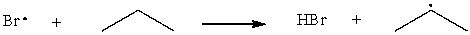 What term most accurately describes the process shown below?   A) coupling B) proton transfer C) halogen abstraction D) hydrogen abstraction E) homolytic cleavage