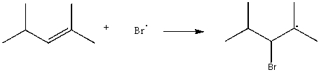 Use correct arrow formalism to show the following radical process:  
