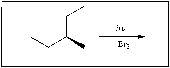 Predict the major product(s) of the following reaction.   A) R-3-bromo-3-ethylbutane B) S-3-bromo-3-ethylbutane C) R-3-bromo-3-methylpentane D) S-3-bromo-3-methylpentane E) 3-bromo-3-methylpentane