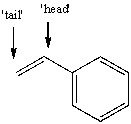 The free radical polymerization of styrene with benzoyl peroxide yields a polymer that has repeat units arranged primarily in a 'head-to-tail' arrangement.This means that the phenyl group primarily ends up placed at alternating carbon atoms along the chain.Use correct arrow formalism to show why this arrangement is preferred over a 'head-to-head' or 'tail-to-tail' arrangement.  