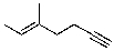 What is the correct IUPAC name for the molecule shown below?   A) (E) -5-methyl-5-hepten-1-yne B) (Z) -5-methyl-5-hepten-1-yne C) (E) -3-methyl-2-hepten-6-yne D) (Z) -3-methyl-2-hepten-6-yne E) (E) -2-butynyl-2-butene