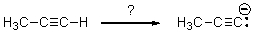 Which of the bases below would result in the greatest deprotonation of the alkyne,shown in the reaction below?   A) NaOCH<sub>2</sub>CH<sub>3</sub> (sodium ethoxide)  B) t-BuONa (sodium tert-butoxide)  C) NaH (sodium hydride)  D) NaHCO<sub>3</sub> (sodium bicarbonate)  E) NaOH (sodium hydroxide) 
