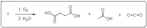 Which alkyne would produce the products below upon ozonolysis?   A) HC≡CC≡CCH<sub>2</sub>C≡CH B) HC≡CCH<sub>2</sub>CHCH<sub>2</sub>C≡CH C) CH<sub>3</sub>C≡CCH<sub>2</sub>C≡CCH<sub>3</sub> D) HC≡CCH<sub>2</sub>CH<sub>2</sub>C≡CCH<sub>3</sub> E) CH<sub>3</sub>C≡CC≡CC≡CH