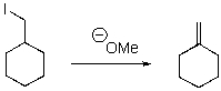 Show the mechanism for the following elimination,assuming that it is a concerted reaction.  