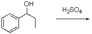 For the following dehydration,draw the structure of the intermediate carbocation.  