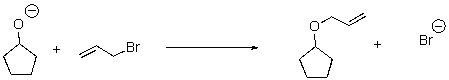 For the following reaction,label the nucleophile,electrophile,and leaving group.  