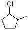 Which of the following is the correct IUPAC name of the following structure?   A) Chlorocyclopentane B) 2-Chloro-1-methylcyclopentane C) 1-Methyl-2-chlorocyclopentane D) 1-Chloro-2-methylcyclopentane