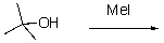 For the following reaction,which of the following is the rate law?   A) Rate = k[MeI] B) Rate = k[t-butanol] C) Rate = k[MeI][t-butanol]  D) Rate = k[OH]