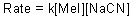 Given the following rate law,the reaction is what order in MeI?  