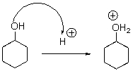 For the following reaction step,indicate which pattern it belongs to.   A) Proton Transfer B) Loss of Leaving Group C) Nucleophilic Attack D) Rearrangement