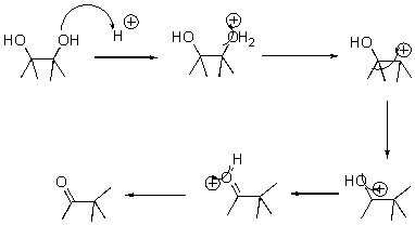 What pattern is the second step of this reaction?   A) Proton Transfer B) Loss of Leaving Group C) Nucleophilic Attack D) Rearrangement