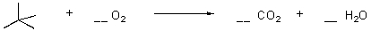 Complete the following combustion reaction,assuming that only CO<sub>2</sub> and H<sub>2</sub>O are formed.  