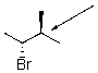 Draw a Newman projection for the following compound as viewed down the indicated bond.  