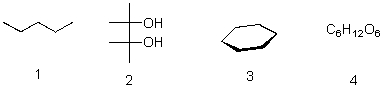 Which of the following structures is a Haworth projection?   A) 1 B) 2 C) 3 D) 4