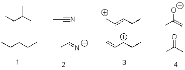 Which of the following pairs of structures are resonance structures?   A) 1 B) 2 C) 3 D) 4