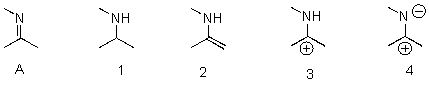 Which of the following is a correct resonance structure of A?   A) 1 B) 2 C) 3 D) 4