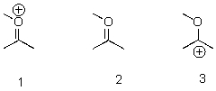 Which of the following resonance structures is the most significant?   A) 1 B) 2 C) 3